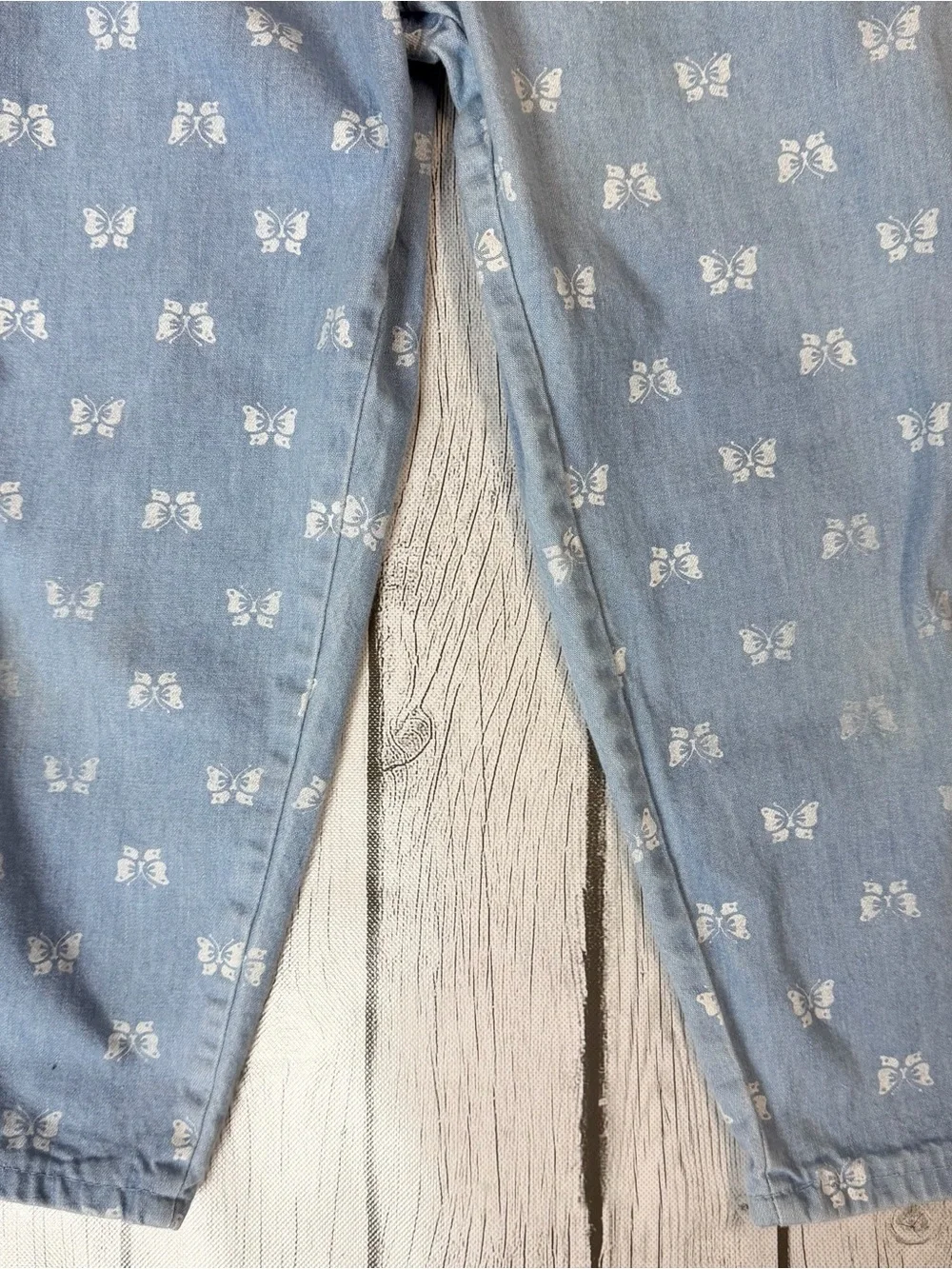 Vintage 1980s Oshkosh B'Gosh Girls 10 Years Denim Butterfly Suspender Pants